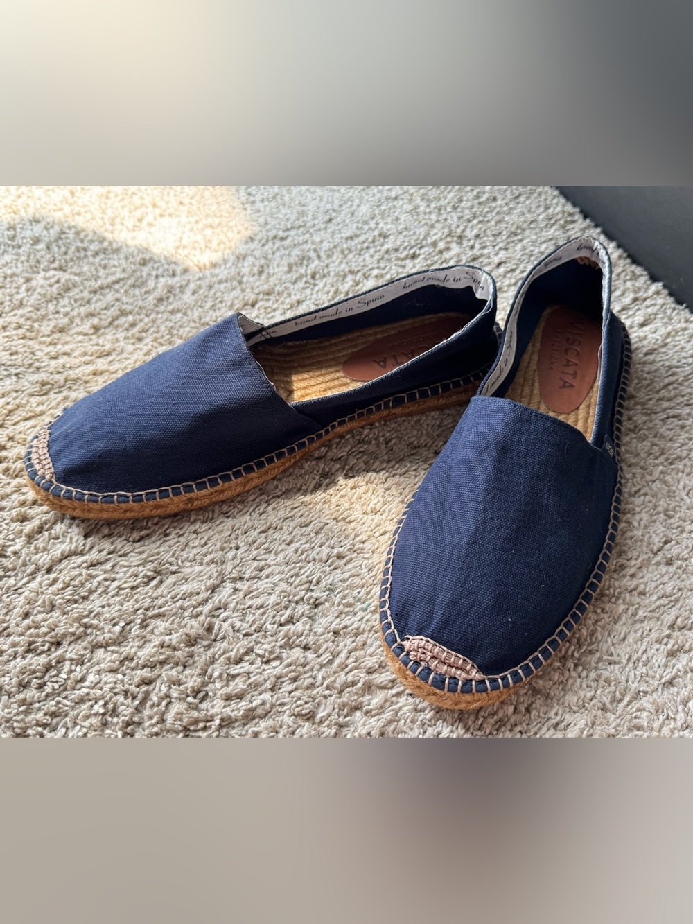 VISCATA Barcelona Men’s Navy Canvas Espadrille Slip-On Shoes Size 11